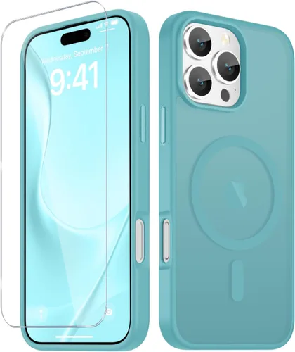 Vista 386 de Funda para Google Pixel 10 Pro XL, cubierta magnética mate, color negro Fit for MagSafe, Screen Protector included, Shockproof Military Grade