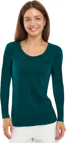 Vista 13 de 100% Merino Wool Base Layer Women - Thermal Shirt Underscrub Long Sleeve 190 negro