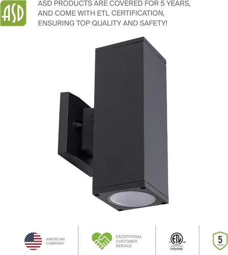Vista 8 de ASD 2 accesorios de iluminación exterior - 120W E26 120V Cilindro arriba y abajo de bronce moderna lámpara de pared al aire libre LED CFL bombilla