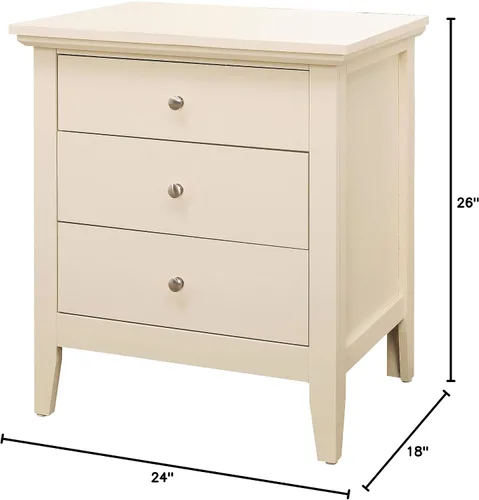 Vista 5 de Glory Furniture Mesita de noche Hammond con 3 cajones en color beige