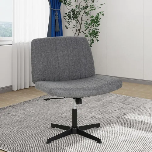 Vista 8 de Silla de oficina Criss Cross - Asiento ancho, sin brazos, altura ajustable, tela, beige