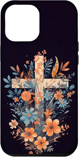 Vista 26 de Boho Floral Christian Cross Jesus God Wild Flower Women Case for iPhone 16