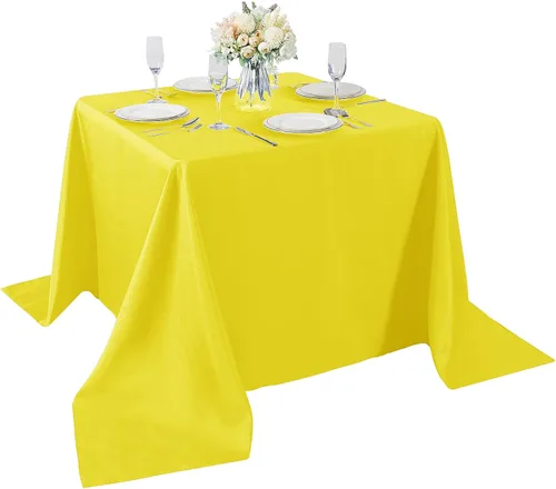 Vista 78 de Mantel rectangular de tela de poliéster lavable de 60 x 120 pulgadas, para decoración de bodas, fiestas, comedores, banquetes