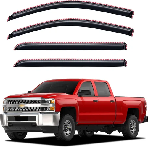 Vista 14 de Viseras de Lluvia para Ventanas para Chevy Silverado/GMC Sierra 1999-2006 1500/2500/3500/2500HD, Viseras de Ventilación para Ventanas Sombras
