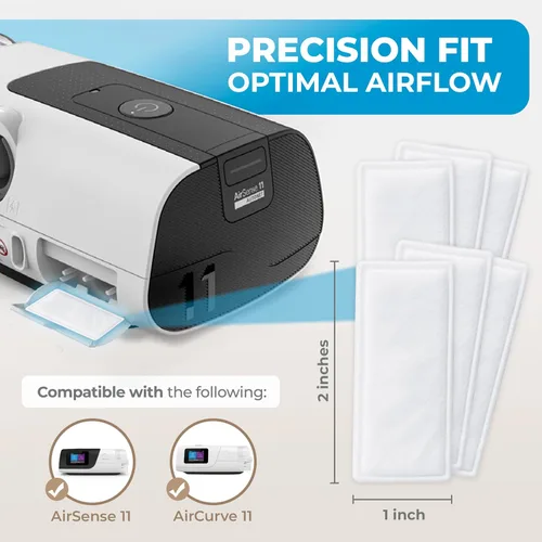 Vista 5 de Filtros CPAP Dura Cleanse - Paquete de 60 filtros de repuesto premium para máquinas ResMed AirSense 11 y AirCurve 11 - Cumple con los requisitos