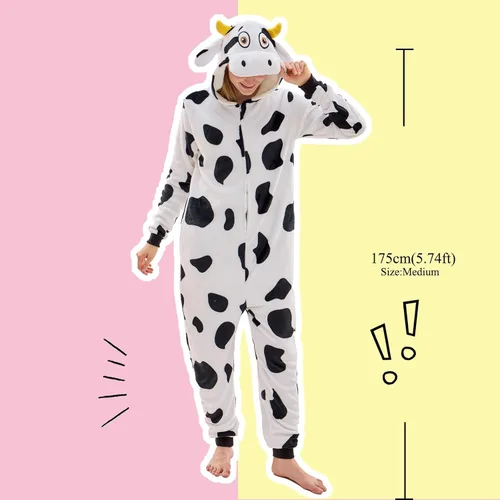 Vista 4 de NEWCOSPLAY Unisex Adult Onesie Pajamas Animal One Piece Costume Cosplay Sleepwear