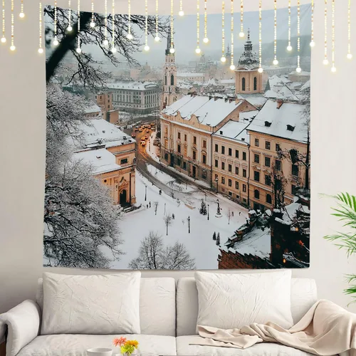 Vista 45 de Shrahala Modern Abstract Artwork Wall Tapestry, Orange Black Beige Wall Hanging Large Tapestry Decoration Polyester Fiber White Hem Around for Dorm