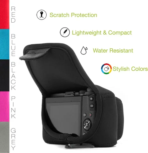 Vista 2 de MegaGear Funda de neopreno ultraligera para cámara compatible con Canon EOS M6 Negro