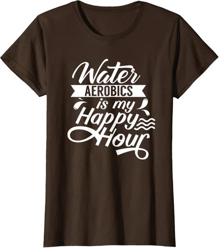 Vista 17 de Water Aerobics Is My Happy Hour Hobby Instructor Aqua Camiseta Negro