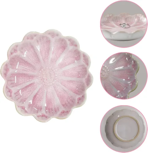 Vista 2 de Lotus - Bandeja de cerámica para joyas, pequeño soporte para anillos de joyería, plato organizador, para padres, hija, amigos, hermana, regalos