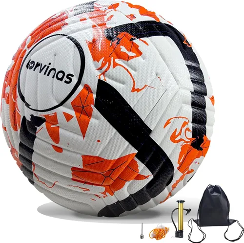 Vista 10 de Balón de fútbol tamaño 5,4 – Piel sintética impermeable con unión térmica, entrenamiento profesional y pelota de partido para jóvenes y adultos