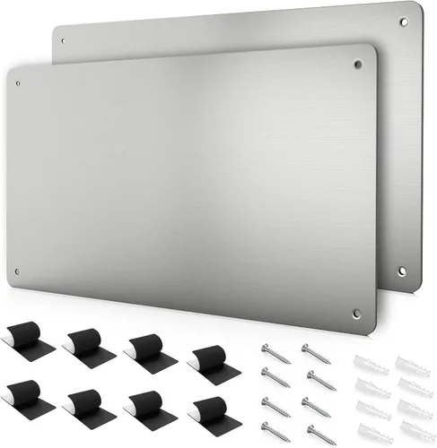 Vista 11 de Tablero magnético de metal negro de 17.7 x 11.8 pulgadas, tablero de anuncios magnético para mostrar letras magnéticas, números de animales, poesía