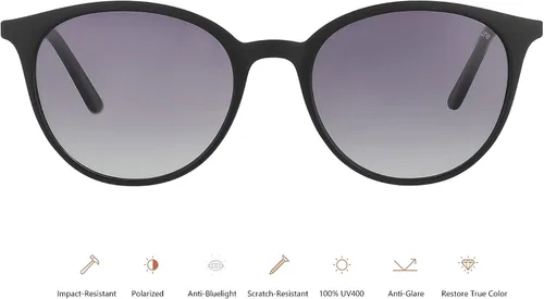 Vista 2 de Eyedventure - Gafas de sol redondas para mujer, estilo retro con ojos de gato, protección polarizada UV400, Rx