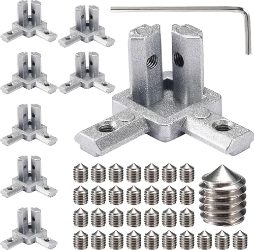 Vista 7 de BELLA BAYS 40Series 10Sets de conector interior negro en forma de L, conector de esquina oculta, accesorios de extrusión de aluminio 4040