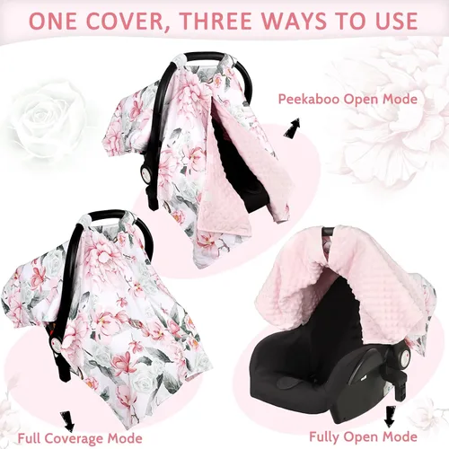 Vista 5 de Funda de Asiento de Automóvil para Bebé, Funda Transpirable para Asiento de Automóvil Infantil para Verano con Apertura Peekaboo, Cubierta de Toldo