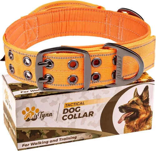 Vista 37 de ADITYNA Collar de perro resistente para perros extra grandes con mango de Collar táctico de camuflaje para caminar, entrenar, uso diario