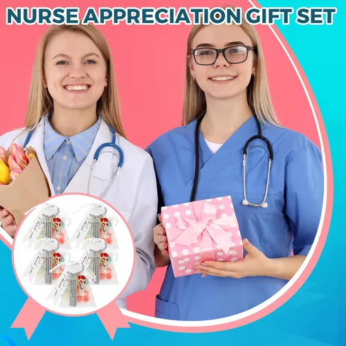 Vista 3 de Sureio Juego de 24 regalos para enfermeras, llaveros para enfermeras, regalo de semana de enfermería, regalos de agradecimiento para estudiantes
