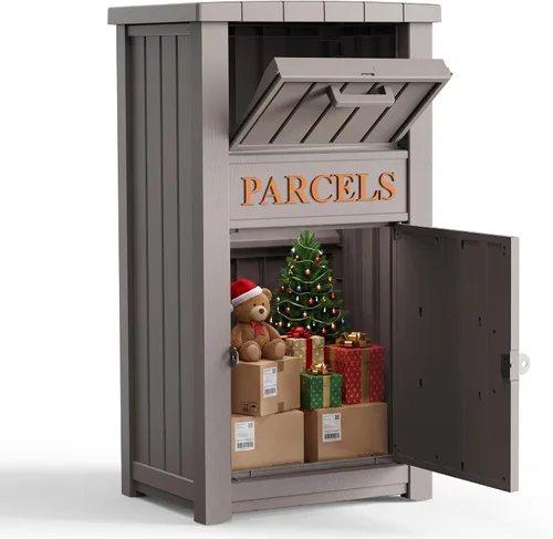Vista 10 de Cajas de entrega del paquete para el exterior, diseño seguro bloqueable de Negro