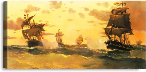 Vista 81 de A&T ARTWORK A Brisk Breeze por Willem van de velde Reproducciones de pintura de velero, impresiones en lienzo giclée para decoración del hogar, 20 x