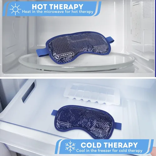 Vista 4 de Máscaras de gel para ojos calientes y fríos, paquete de hielo reutilizable aprobado por la FSA HSA que proporciona alivio del dolor de hielo y calor