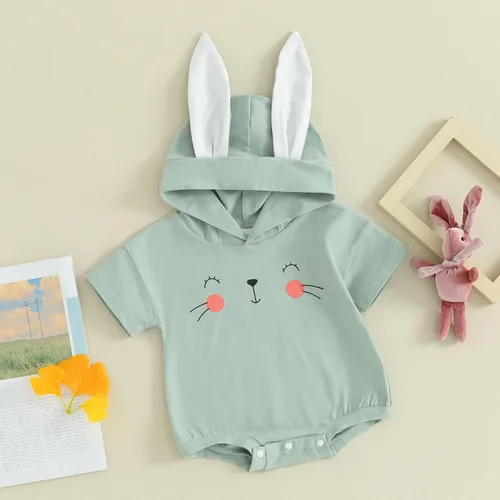 Vista 3 de Amnnchya Traje del día de San Patricio, sudadera de la suerte para bebé, niña y niño, mameluco de trébol, mameluco para recién nacido, para primavera