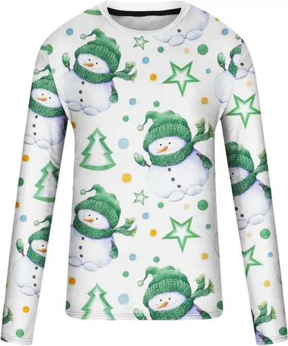 Vista 5 de Sudadera Cuello Redondo para Hombre Jersey Básico Navidad Camisetas Manga Larga Cuello Redondo Túnica Tops Sudaderas