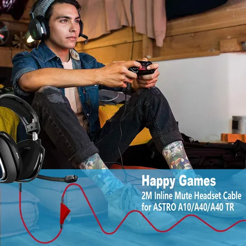 Vista 2 de Cable de repuesto A40 de silencio en línea, cable de audio para auriculares Astro A40TRA40A10, Xbox one, controlador PS4, PC, la mayoría