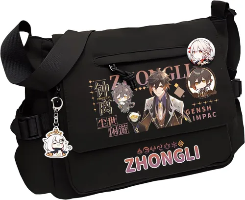 Vista 11 de Game Handbag Crossbody Bag, Cute Single Shoulder Bag, Adult 3D Print Anime Backpack Black-2