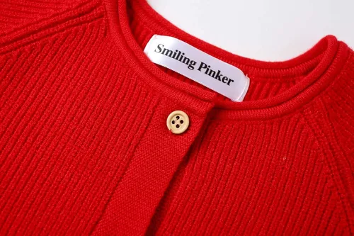 Vista 3 de SMILING PINKER Suéter tipo cárdigan para niñas pequeñas, mangas con bolsillos