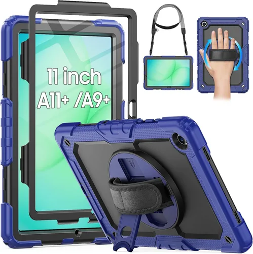 Vista 29 de HXCASEAC Funda para Samsung Galaxy Tab A9/A11 de 8.7 pulgadas, protector con protector de pantalla/correa de mano/soporte para bolígrafo, a prueba