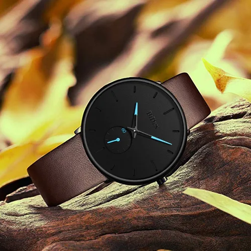 Vista 9 de Mens Watches Minimalist Ultra Thin Waterproof Fashion Dressy Wrist Watch for Men Business Casual Luxury Quartz Analog Watch
