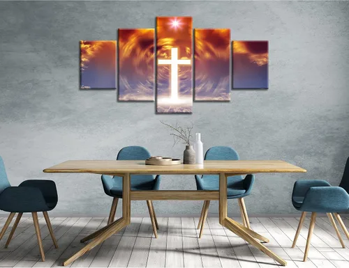 Vista 65 de Arte de Pared Cristiano Símbolo Religioso Cuadro Enmarcado Pintura de Cruz de Cristo Cruces Decoración de Pared Impresión en Lienzo de Cruz Póster