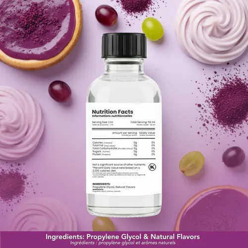 Vista 2 de Dolce Flav Extracto de uva – 2 onzas soluble en aceite, Kosher, sin azúcar, sabor concentrado de frutas para dulces, chocolates y postres, incluye