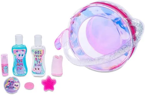 Vista 2 de Ksimerito Neonate Nerlie Pink Pipirisnais Fantasy - Juego de accesorios de ducha con toalla, esponja de estrella, champu, antibacteriano, colonia