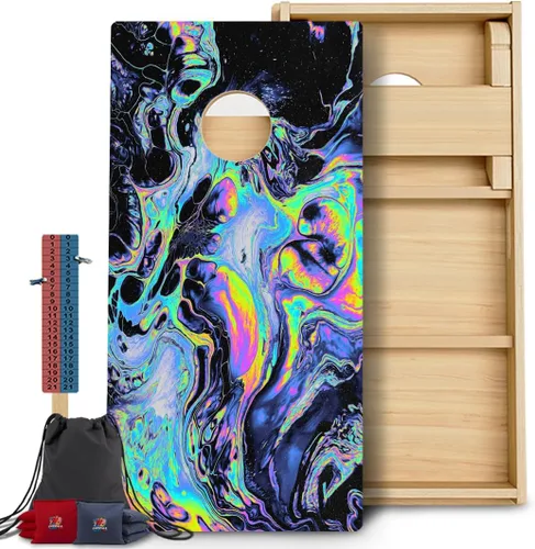 Vista 97 de CornholeGamesUSA Pro - Juego de tablas de Cornhole Fabricado en Estados Unidos Abedul báltico 3/4 Sin rebote Patas triples gruesas Dos 1