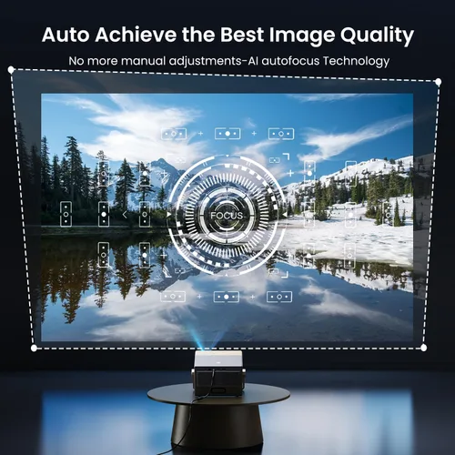 Vista 6 de HAPPRUN - Proyector para exteriores con licencia oficial de 2000 ANSI para exteriores 4K Full HD, proyector inteligente con WiFi y Bluetooth