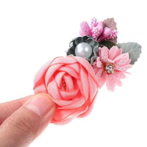 Vista 6 de Beaupretty 9 pinzas para el pelo de flores simuladas con diseño floral, accesorios de estilo bohemio para mujeres y niñas, fiesta diaria en la playa