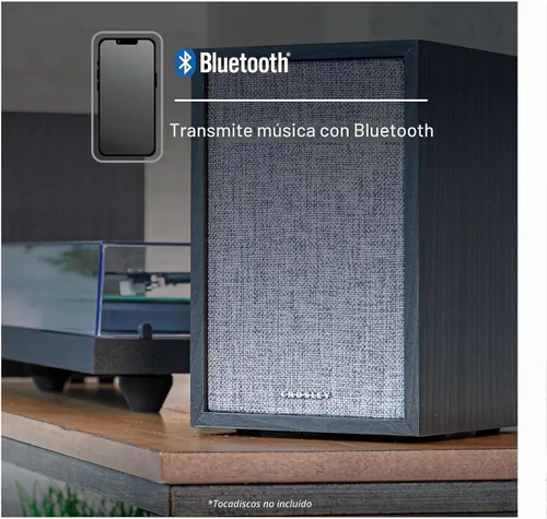 Vista 4 de Crosley S200A-BK 4" Altavoces estéreo activos con alimentación Bluetooth, conexiones ópticas, USB y Aux, negro
