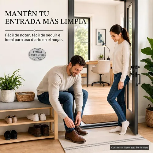 Vista 6 de CARGEN Letrero con texto en inglés «Please Remove Your Shoes – Paquete de 2