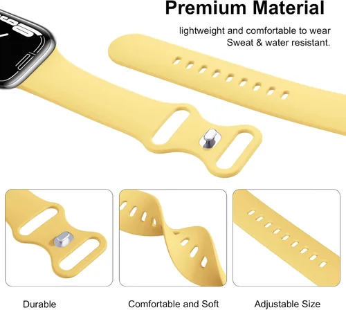 Vista 3 de Paquete de 6 correas deportivas compatibles con Apple Watch Band de 1.496 in 1.575 in 1.614 in 1.654 in 1.732 in 1.772 in 1.811 in 1.929 in
