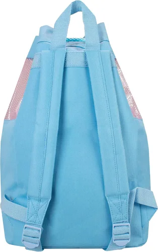 Vista 4 de Disney Bolsa de natación Frozen para niños, Azul Patchwork, talla única , Cordón