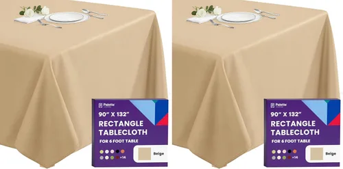 Vista 118 de Gee Di Moda - Mantel rectangular de 60 x 84 pulgadas – Mantel rectangular de poliéster lavable para mesa de 5 pies
