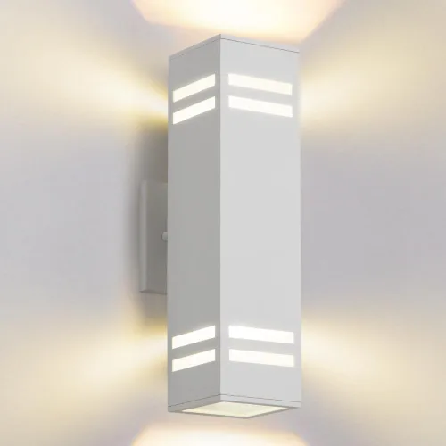 Vista 9 de Cerdeco - Aplique de pared exterior moderno cuadrado blanco de 13 pulgadas White1