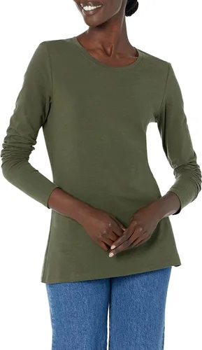 Vista 18 de Amazon Essentials Camiseta de manga larga y cuello redondo para mujer (disponible en tallas extragrandes)