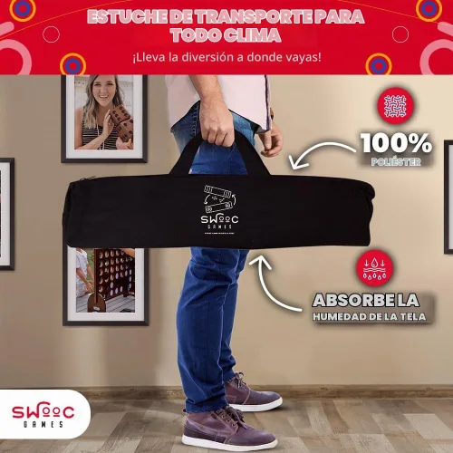 Vista 6 de Swooc Games® Shuffleboard y Curling Premium 2 en 1 Mesa de Shuffleboard de Madera Maciza 100% (4 pies) Más de 5 Formas de Jugar