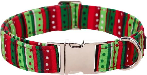 Vista 10 de Collar para perro Lionet Paws Boy, cómodo, ajustable, lindo collar a cuadros azules con hebilla de metal para cachorros machos y gatos, XS, cuello