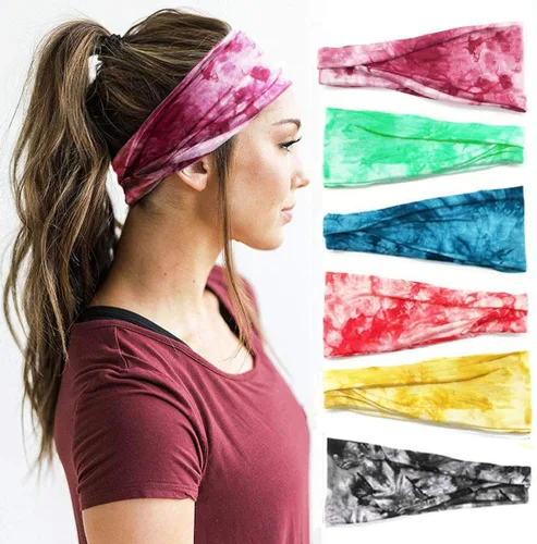 Vista 10 de Huachi Diademas bohemias para mujer, bandas anchas para la cabeza, para yoga, entrenamiento, bandas para el cabello para mujer, antideslizantes