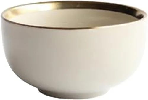 Vista 15 de Plato de cerámica moderno con borde dorado de alta calidad, plato de porcelana elegante para restaurante, juego de platos de cerámica aptos