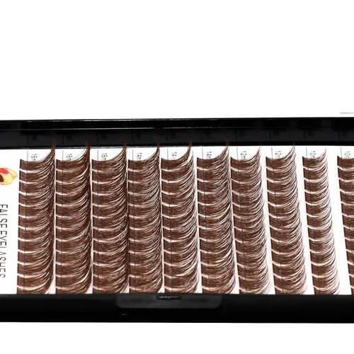 Vista 13 de Pestañas postizas de tallo ancho con varias pestañas falsas de colores D Curl de 10 a 20 mm para elegir, pestañas postizas profesionales