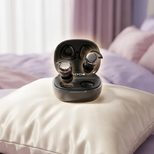 Vista 6 de Mini auriculares invisibles para dormir, Bluetooth inalámbrico para dormir cómodamente de lado, auriculares ultra pequeños para pequeños canales